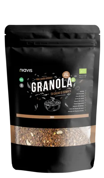 Granola cu cacao si seminte Eco, 200g, Niavis