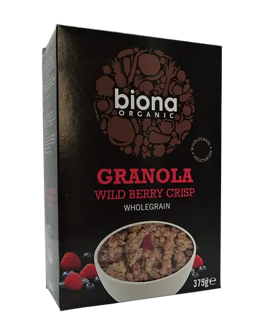 Granola cu fructe de padure crunchy bio, 375g, Biona Organic
