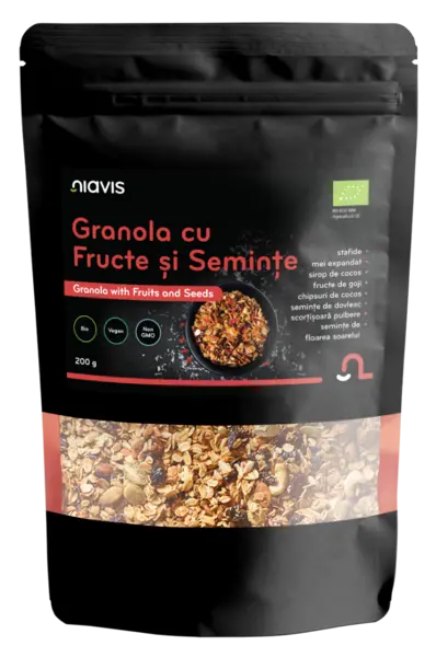 Granola cu Fructe si Seminte Eco, 200g, Niavis