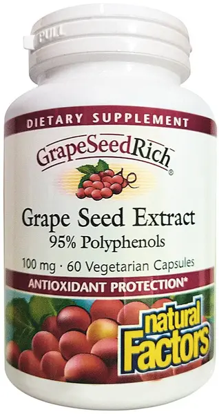 GrapeSeedRich Grape Seed Extract, 100 mg, 60 vege capsule, Natural Factors