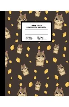 Graph Paper Composition Notebook: Quad Ruled 4 Squares Per Inch Sheets, Math and Science Grid Note Book for Elementary Students, Cute Kawaii Chipmunk - Little Pens Notebooks