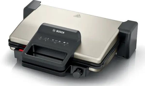 Grătar Bosch - TCG3302, 2000W, plat/cu nervuri, argintiu
