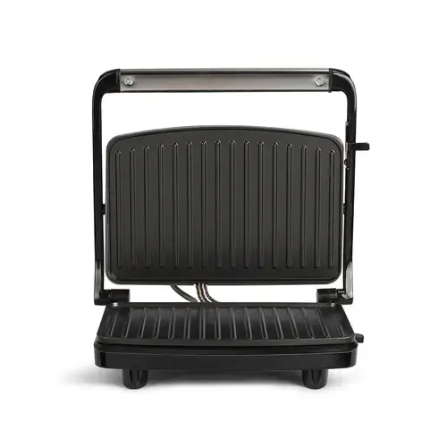 Gratar compact Livoo DOC 232G, 750W, placi aniaderente canelate, balama reglabila, suprafata de gatit 23x15cm, reglare automata a temperaturii, posibilitate de stocare pe verticala, carlig de blocare, picioare antiderapante (Gri/Negru)