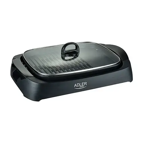 Gratar electric Adler AD 6610, Capac de sticla, Putere 3000 W