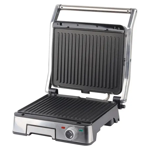 Gratar Electric iHunt Bro Dual Grill XXL, 1800W, Deschidere 180 , Placi 29 x 23 cm, Carcasa Inox, Componente Detasabile
