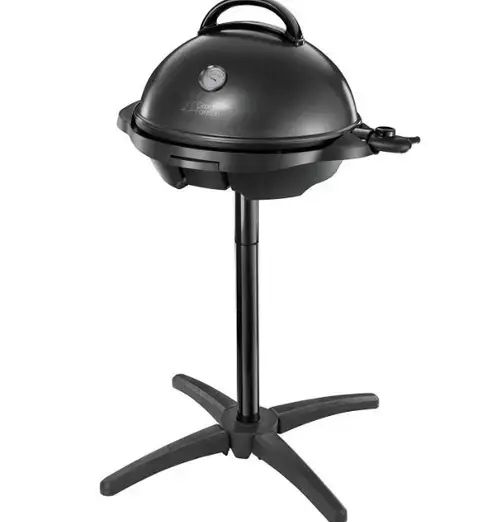 Gratar electric Russell Hobbs 22460-56, 2400 W, Utilizare in exterior sau interior, Stand detasabil, Suprafata mare, Temperatura ajustabila (Negru)