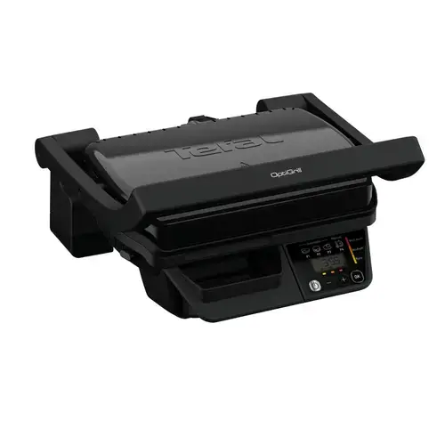 Gratar electric Tefal OptiGrill GC7P0810, 2000 W, Temperatura ajustabila 120-270 C, Suprafata grill 30 x 20 cm (Negru)