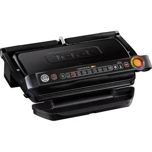 Gratar electric Tefal OptiGrill + XL GC722834, 2000 W, 9 programe, Indicator gatire, Senzor automat, Placi detasabile (Negru)