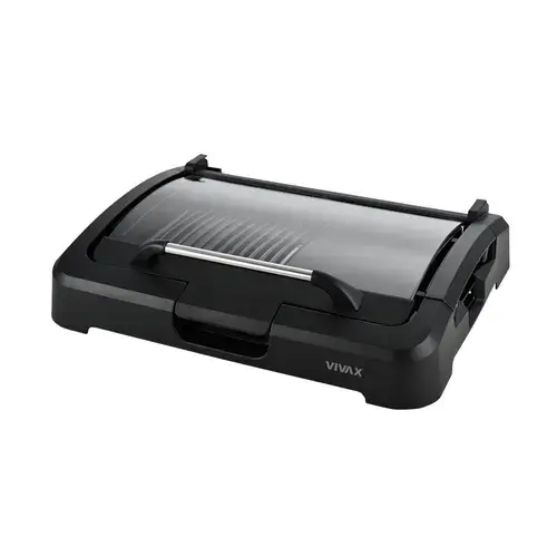 Gratar electric Vivax EG-4030RC, 2000 W, Incalzire rapida M-Shape, Termostat detasabil, Tava curatare retractabila, Suprafata gratar / plita