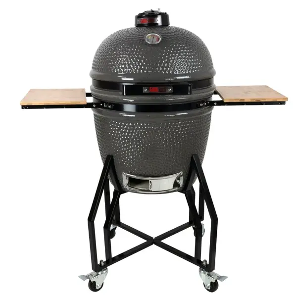 Gratar Kamado L Grill Guru Original ceramic cu masute laterale + husa + deflector garantie 20 ani