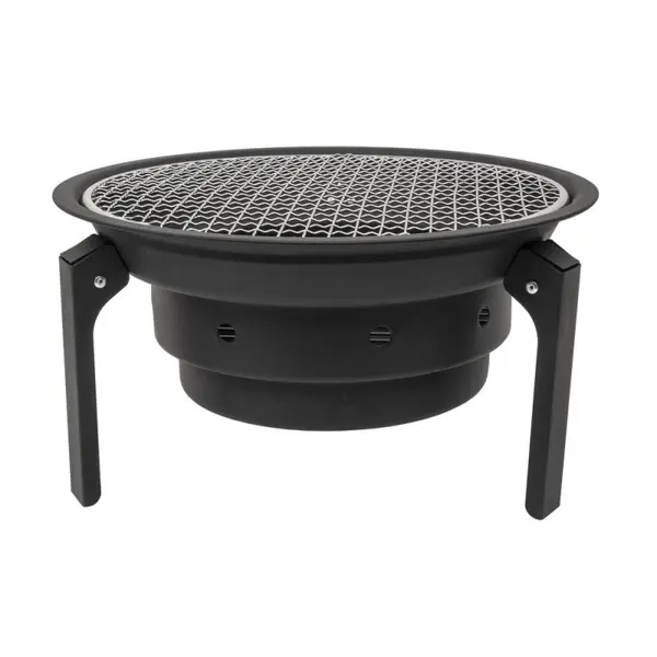 Gratar Metalic Camping, Diametru 35 cm, Pliabil, Rotund