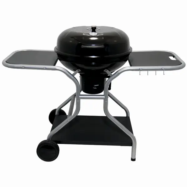 Gratar pe carbuni KLUGMEISTER KY22020T, material otel, cu capac si roti de deplasare, inaltime gatire 78 cm, dimensiuni 133x67x98 cm