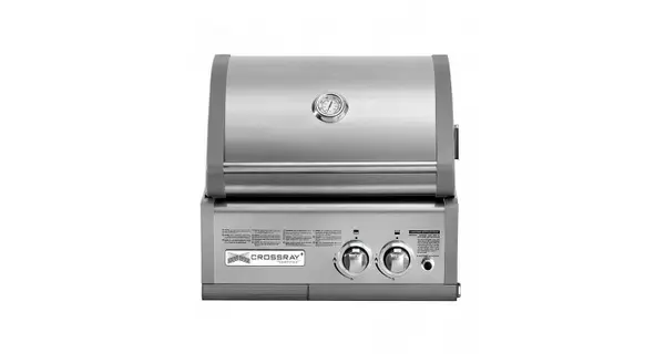 Gratar pe gaz cu 2 arzatoare infrarosu, incastrabil, gratare din fonta, Crossray by Heatstrip TCS2EU30
