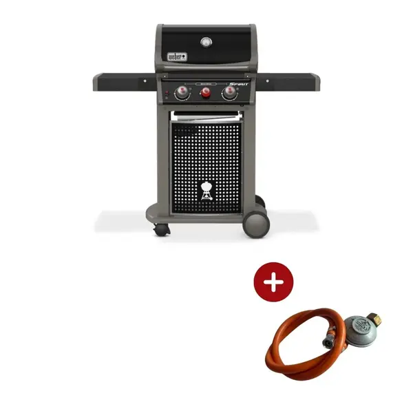 Gratar pe gaz Weber SPirit Classic cu regulator inclus + suport pe roti negru E-220S GBS