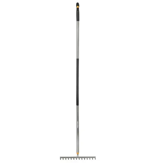 Grebla pentru sol curbata Fiskars Ergonomic 1077112, otel, 14 dinti, 162 cm