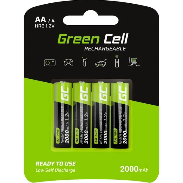 Green Cell Baterii Reincarcabile 4 x AA HR6 2000mAh Green Cell GR02 Nickel-Metal