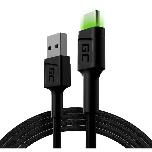 Green Cell Cablu USB-USB-C 120cm, Green Cell GC Ray , incarcare rapida, Ultra Charge, QC 3.0, Date si sincronizare de mare viteza