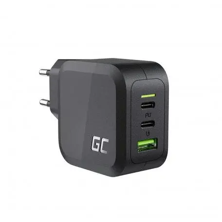 Green Cell Incarcator retea Green Cell CHARGC08, PowerGaN, 65W, USB-C, USB-A, Negru