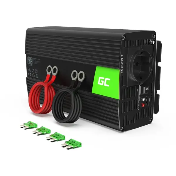 Green Cell Invertor auto Green Cell, 1000W, 24V la 230V, Unda sinusoidala modificata