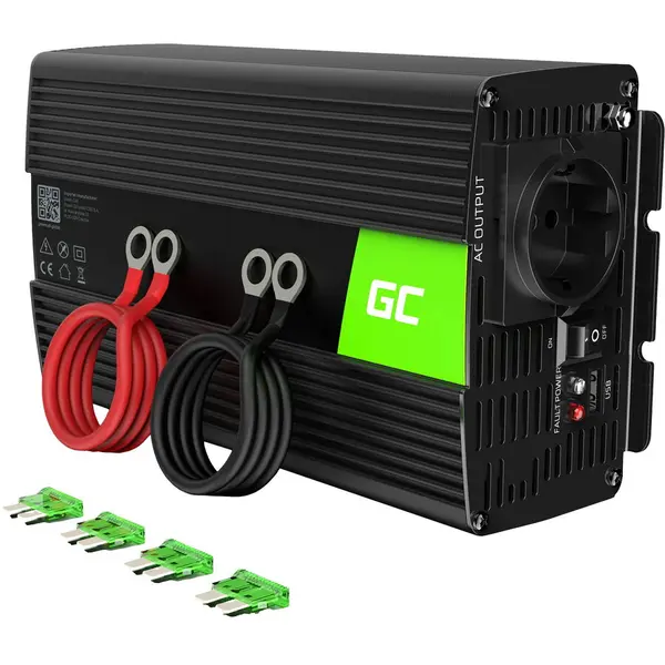 Green Cell Invertor de tensiune 1000W/2000W 12V la 230V Volt USB DC AC Unda sinusoidala pura Green Cell