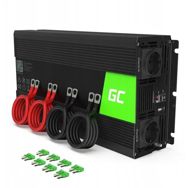 Green Cell Invertor de tensiune 1500W/3000W 12V la 230V Volt USB DC AC Unda sinusoidala pura Green Cell
