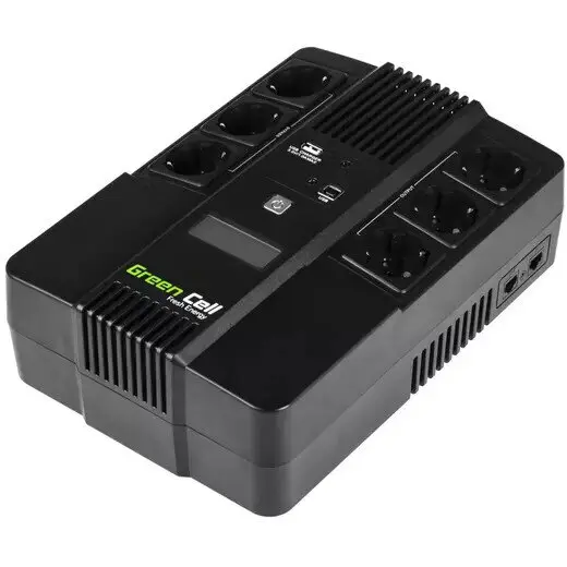 Green Cell UPS Green Cell 480W/800VA AiO, USB, RJ45, LCD, 6 x Schuko