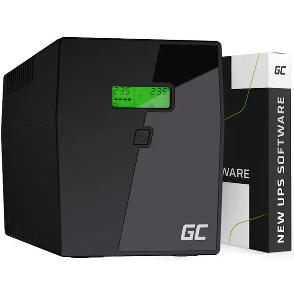 Green Cell UPS Line Interactiv 1500va/900w, Afisaj LCD , uUPS4 powerproof GreenCell