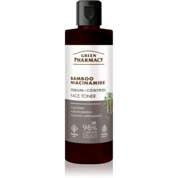 Green Pharmacy Bamboo & Niacinamide Face Toner tonic activ pentru ten gras