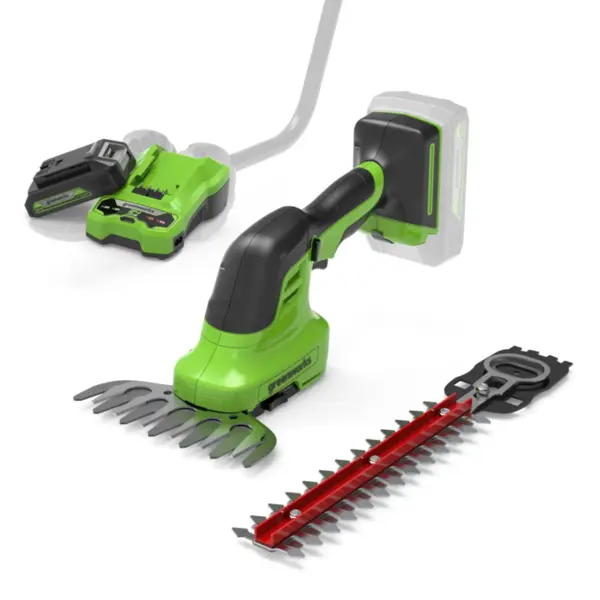 GREENWORKS Set foarfeca pentru iarba si arbusti 2 in 1 Greenworks G24SHTK2