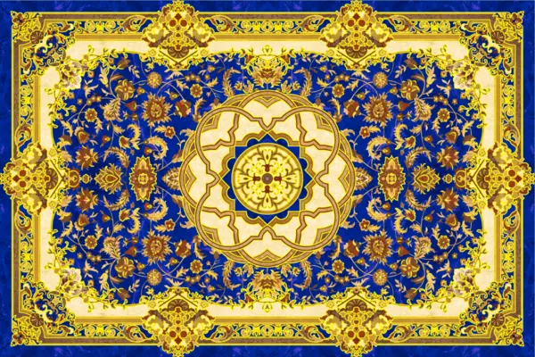 Gresie decorativa / covor ceramic Baroque Ahmar Azul 1218646-2B 120X180 (6 placi 60X60) lucioasa