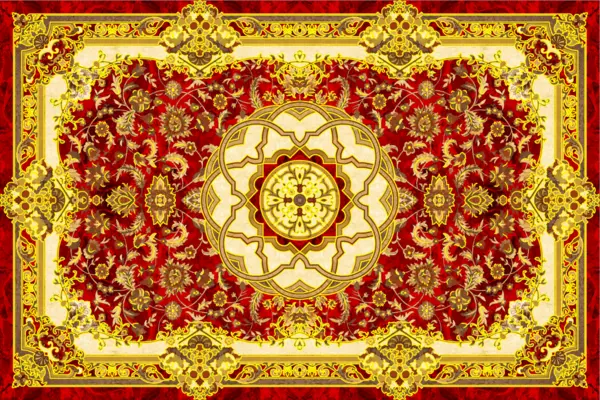 Gresie decorativa / covor ceramic Baroque Ahmar Rojo 1218646-3B 120X180 (6 placi 60X60) lucioasa