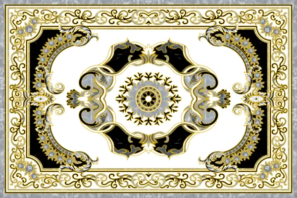 Gresie decorativa / covor ceramic Baroque Hajar 1218714-1B 120X180 (6 placi 60X60) lucioasa