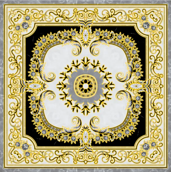 Gresie decorativa / covor ceramic Baroque Hajar 12714-1B 120X120 (4 placi 60X60) lucioasa