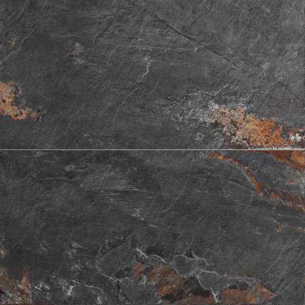 Gresie exterior / interior portelanata Stone Rust Nero 60 x 120 cm mata rectificata tip piatra naturala