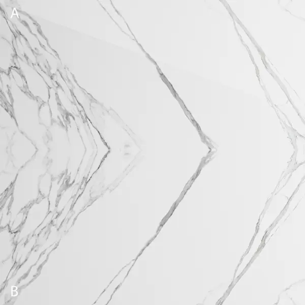 Gresie exterior / interior portelanata Thunder White Bookmatch A 60 x 120 cm lucioasa rectificata tip marmura