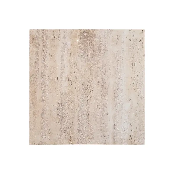 Gresie exterior / interior portelanata Travertino Crema 60 x 60 cm lucioasa rectificata tip piatra naturala