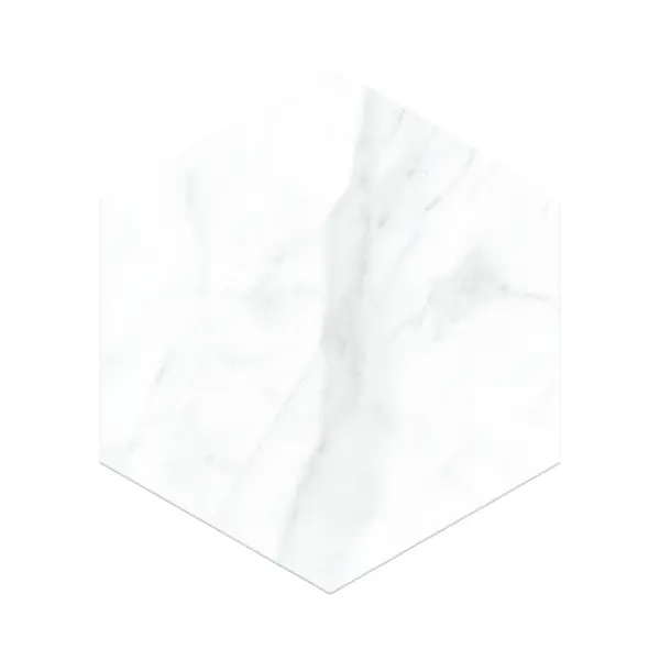 Gresie hexagonala exterior / interior Alley White 21 5 x 25 cm mata portelanata tip marmura