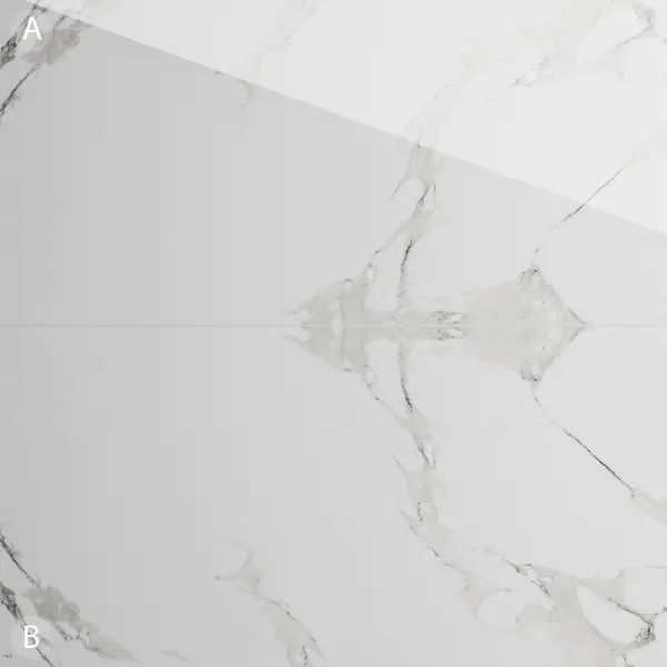 Gresie portelanata exterior / interior Carrara White Bookmatch A 60 x 120 cm lucioasa rectificata tip marmura