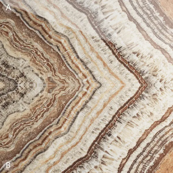 Gresie rectificata exterior / interior Electic Coffee Bookmatch A 60 x 120 cm lucioasa portelanata tip marmura