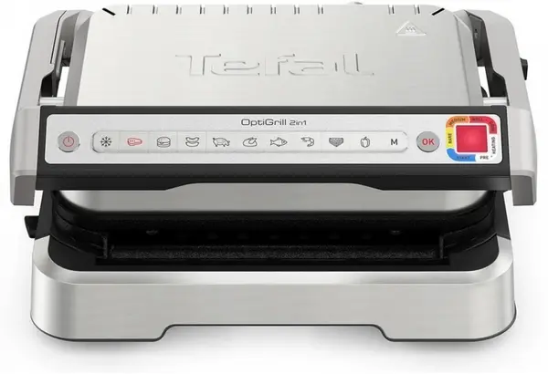 Gril Tefal - Optigrill, 2100W, antiaderente, cu nervuri, otel inoxidabil