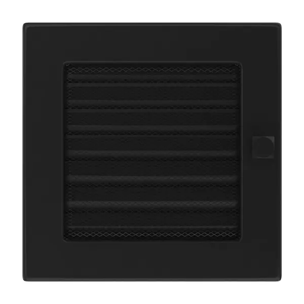 Grila aerisire pentri semineu 17x17 cu jaluzea negru