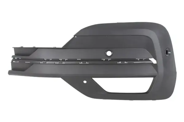 Grila bara Fata Stanga cu gauri de lama, cu orificii senzori parcare, negru-mat potrivit VW CALIFORNIA T6 CAMPER, MULTIVAN T6, TRANSPORTER T6 04.15-08.24 03.19-