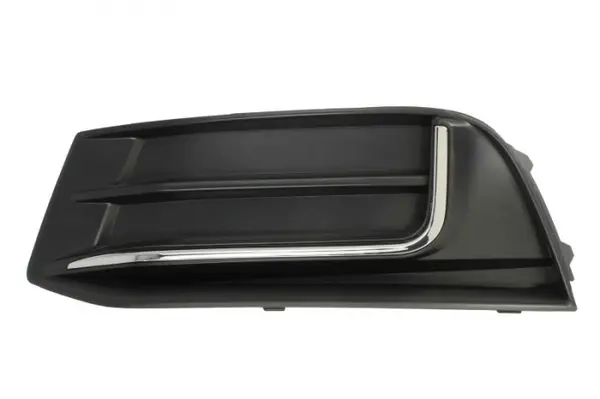 Grila bara fata stanga cu ornament cromat plastic, negru crom potrivit AUDI A3 8V 2016-2020