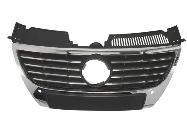 Grila radiator fata ornamente cromate; emblema mare; cu locas senzori parcare, negru crom VW PASSAT intre 2005-2010