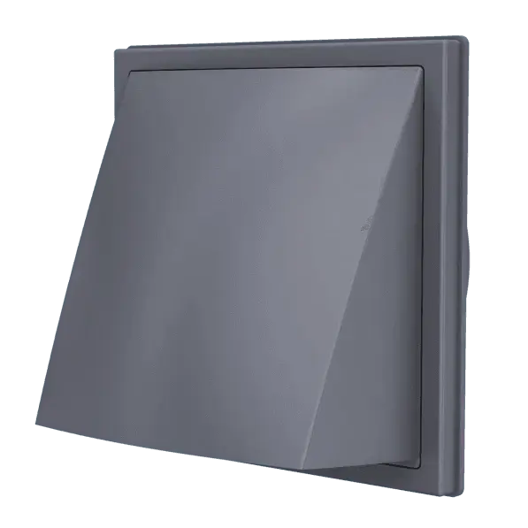 - Grila ventilatie Ø100mm patrata cu clapeta antiretur, exterior, 150x150, ASA plastic, Gray