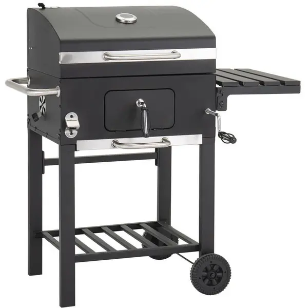 Grill Chef Gratar gradina, cu carbuni, Komfort New GRILLCHEF 11529, otel, cu roti de deplasare, 100 x 71 x 102 cm
