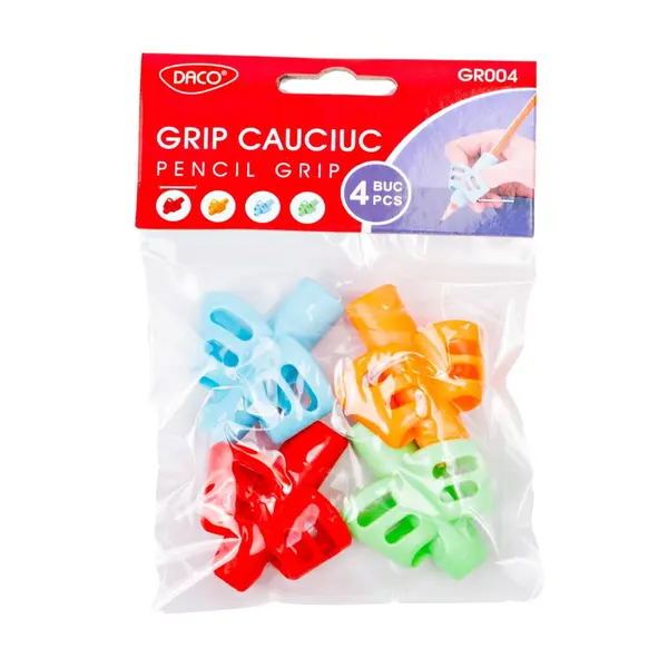 Grip cauciuc pentru creion, 4buc/set, Daco