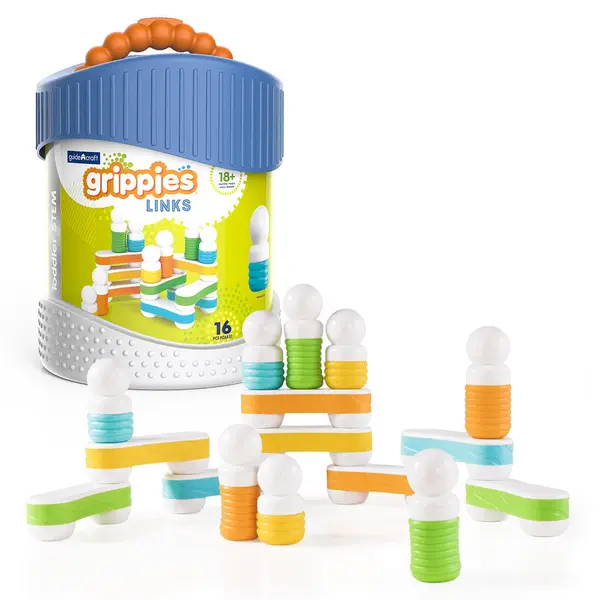 Grippies Links set magnetic tactil (16 piese) multicolor