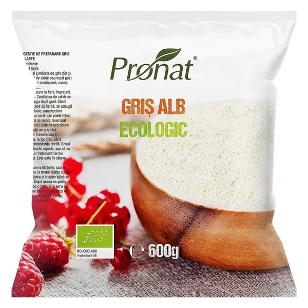 Gris Alb BIO, 600 g, Pronat