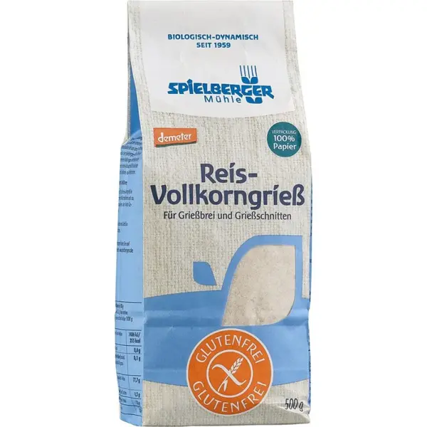 Gris integral din orez fara gluten Demeter, eco - 500 g